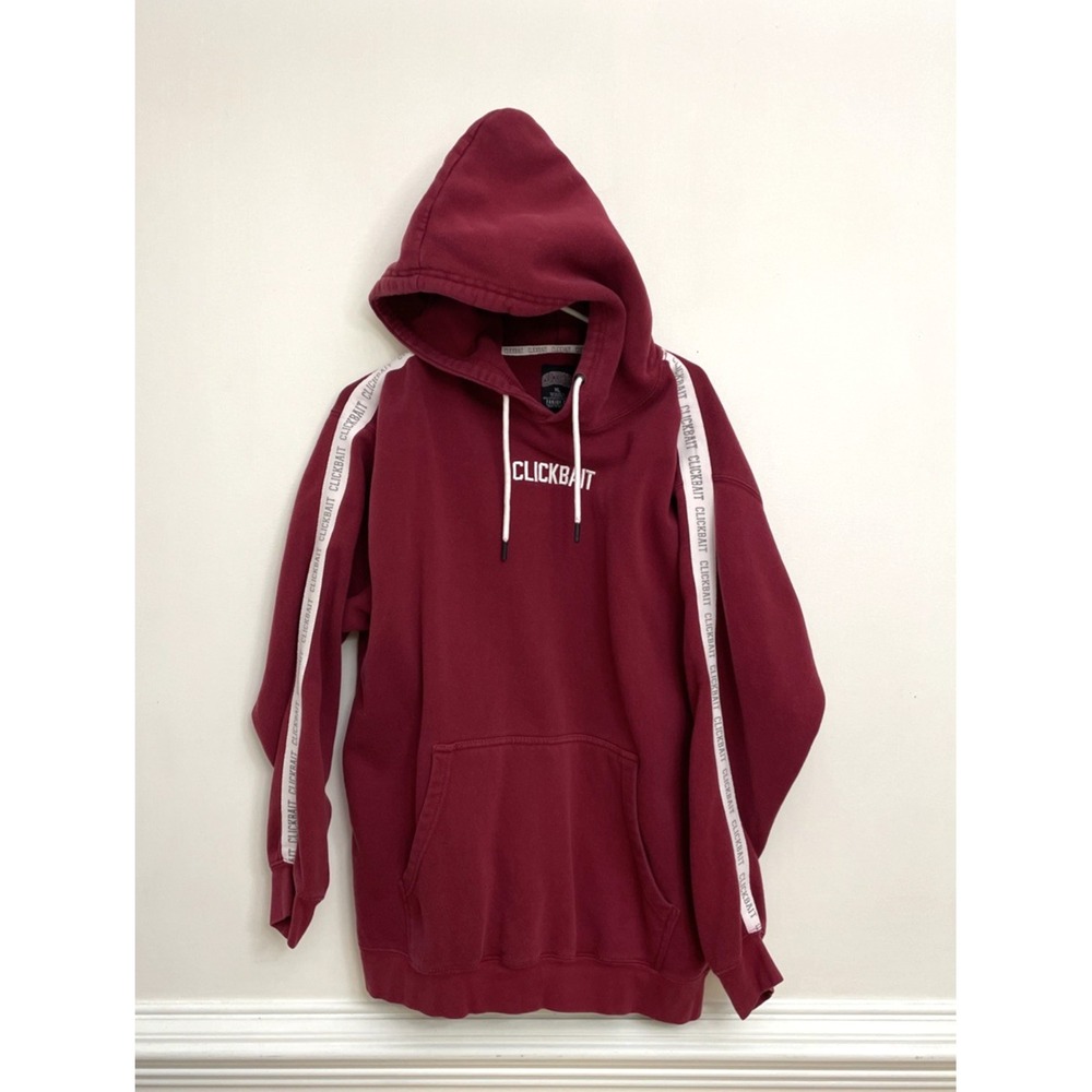 Clickbait Hoodie Pullover Sweatshirt Fanjoy Men XL Black Red White David Dobrik
